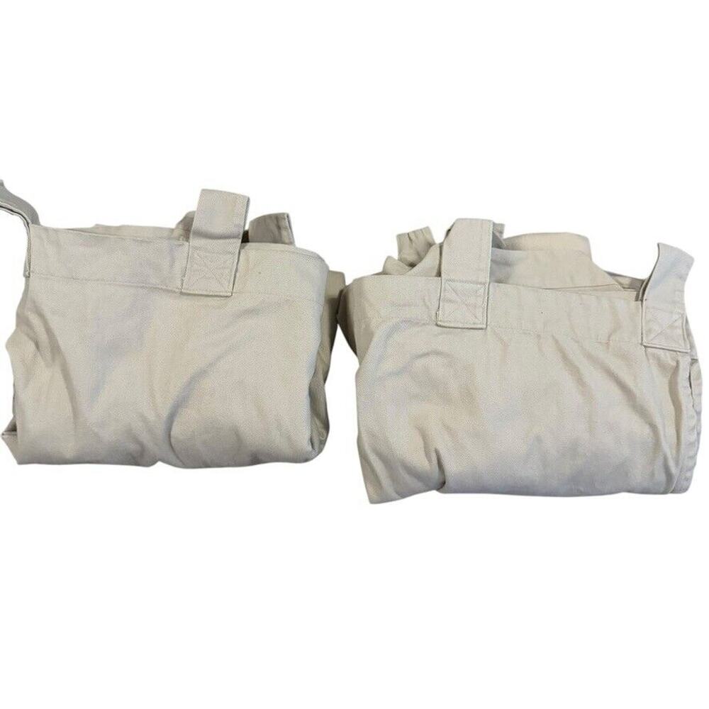 Set of 2 Woolrich Thick Cotton Twill Khaki Curtain Tab Panels Beige 52" x 80"